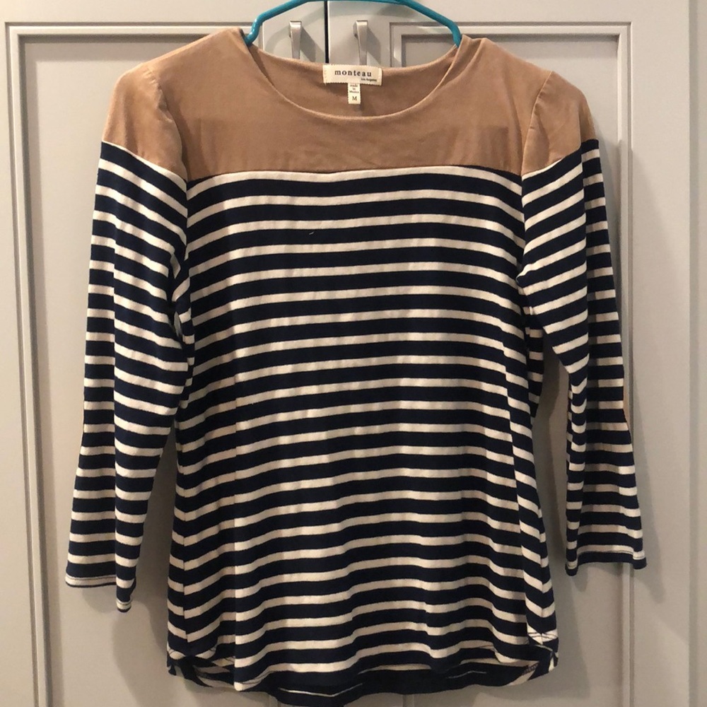 Suede striped top